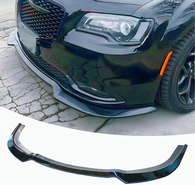 NeespoC Front Bumper Lip Splitter Spoiler Fit for Chrysler 300 C/S/Limited/Touring 2015-2023 Gloss Black 3pcs Accessories Air Chin Body Kit - Image 1